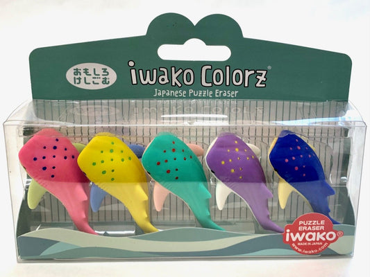 Iwako Whale Shark Colorz Puzzle Eraser Set