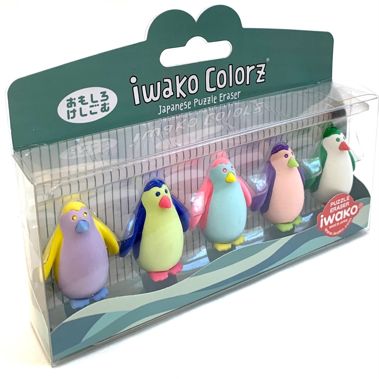 Iwako Penguins Colorz Puzzle Erasers Set - Odd Nodd Art Supply