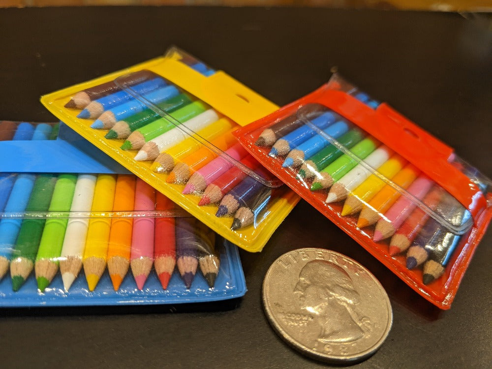 Mini Colored Pencil Pouch of 12 Tiny Pencils - Wet Paint Artists