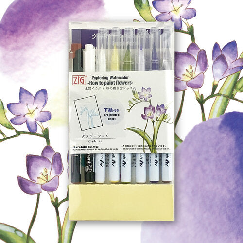 Exploring Watercolor: How To Paint Flowers - Gradation Kit: - Odd Nodd Art Supply