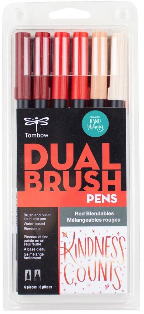 Red 6 Dual Brush Pen Sets - Odd Nodd Art Supply