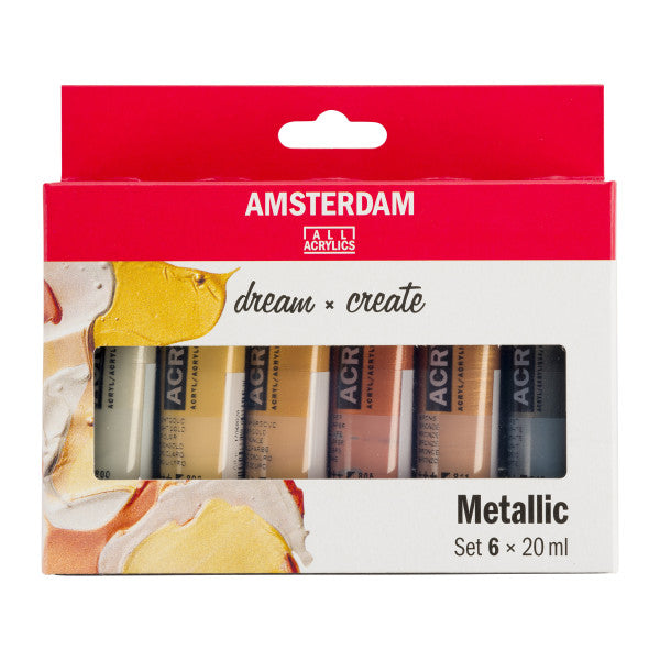Amsterdam Standard Series Acrylic Paint Sets 6 Metallic Color Set - Odd Nodd Art Supply