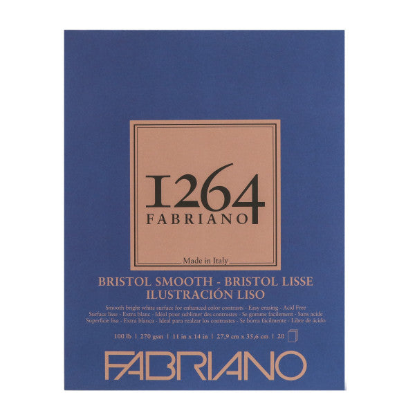 11x14 Smooth Fabriano 1264 Bristol Pads - Odd Nodd Art Supply
