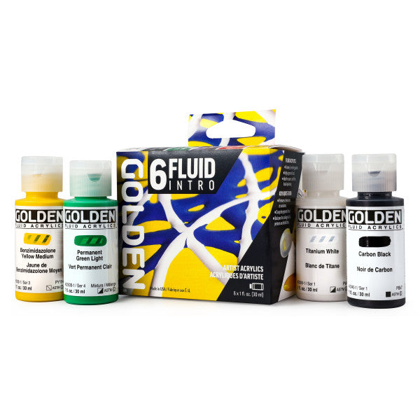 Golden Fluid Acrylic Paint Sets 6-Color Fluid Intro Set - Odd Nodd Art Supply