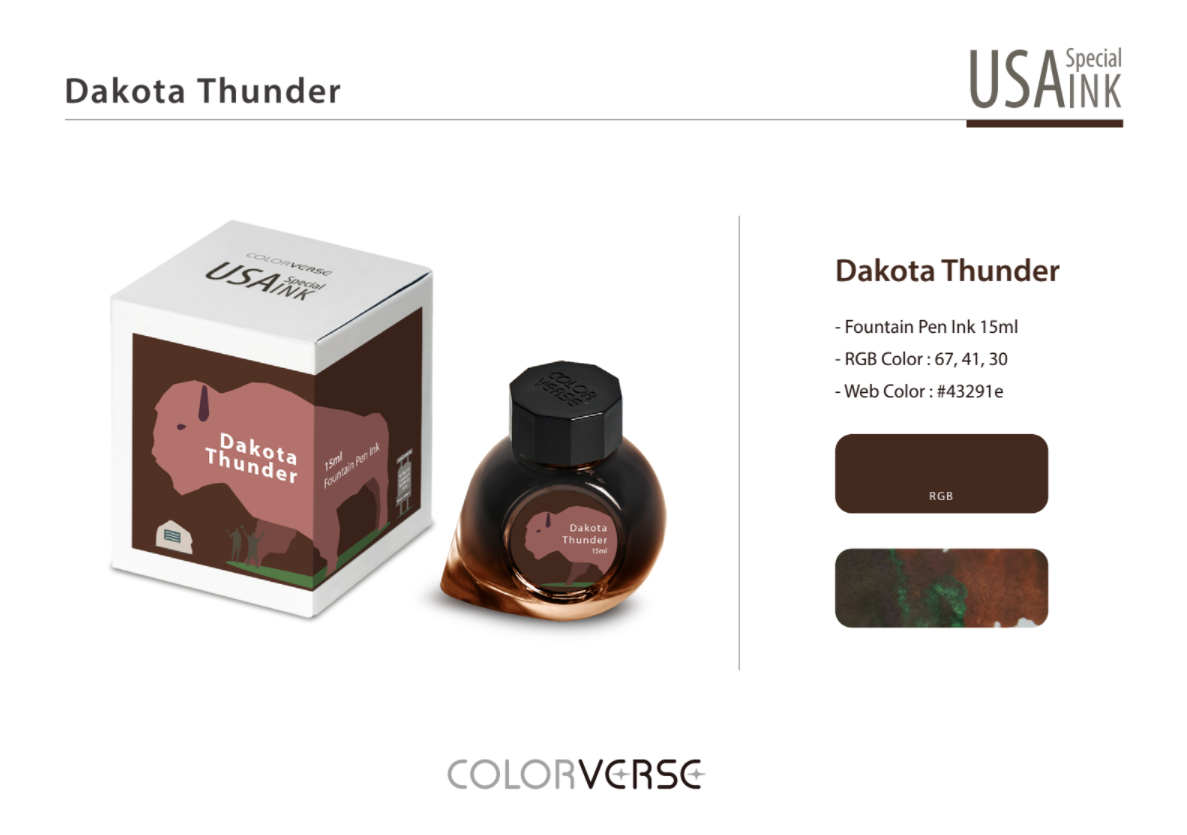 Colorverse USA Special Fountain Pen Ink - Odd Nodd Art Supply  Dakota Thunder
