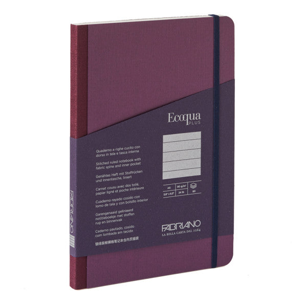 Wine Lined Ecoqua Plus Fabric-Bound Notebooks - Odd Nodd Art Supply