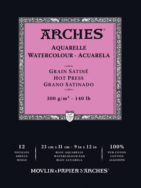 Arches Hot Press Watercolor Paper Pad - Odd Nodd Art Supply