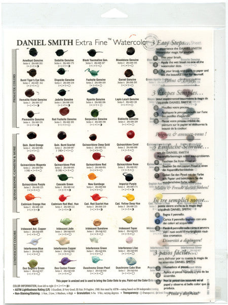 Daniel Smith Extra Fine Watercolor Dot Try-It Cards - Odd Nodd Art Supply