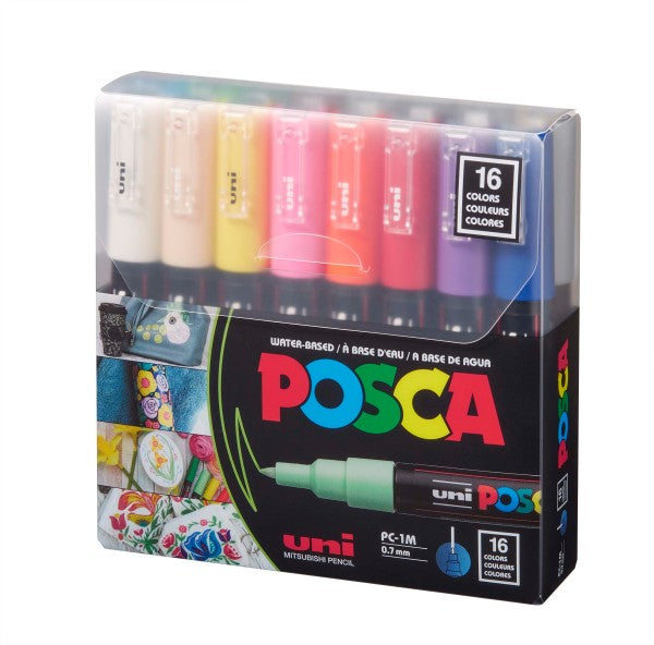 POSCA Acrylic Paint Marker Sets 16 Color PC-1M - Odd Nodd Art Supply