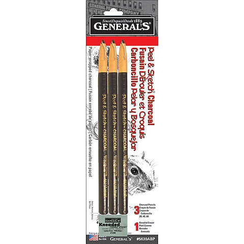 Peel & Sketch Charcoal Pencil Set