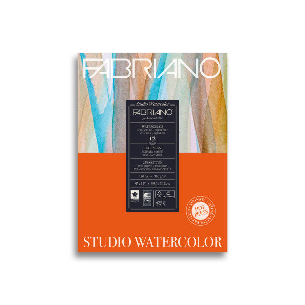9x12 Hot Press Fabriano Watercolor Pad  - Odd Nodd Art Supply