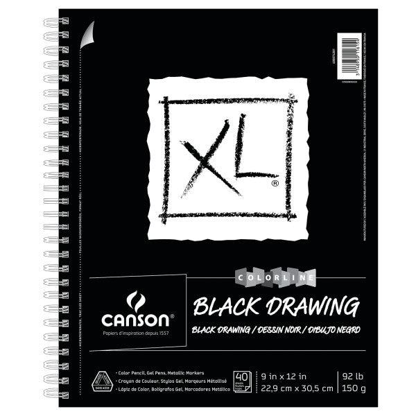 9x12 XL Black Paper Drawing Pads - Odd Nodd Art Supply