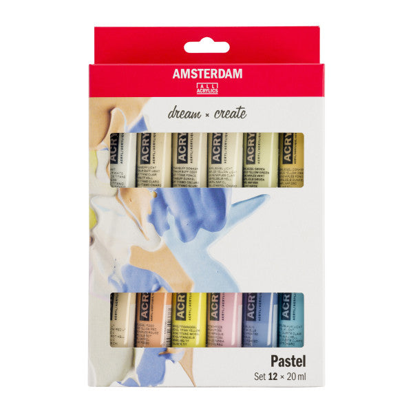 Amsterdam Standard Series Acrylic Paint Sets Pastel 12 Color - Odd Nodd Art Supply