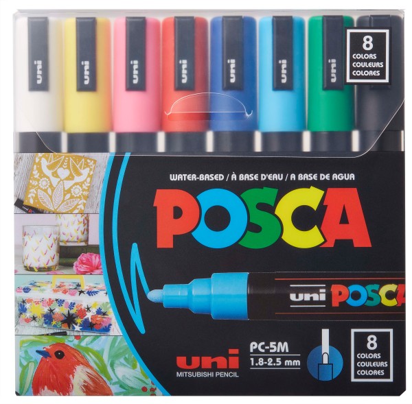 POSCA Acrylic Paint Marker Sets 8 Color 5M - Odd Nodd Art Supply