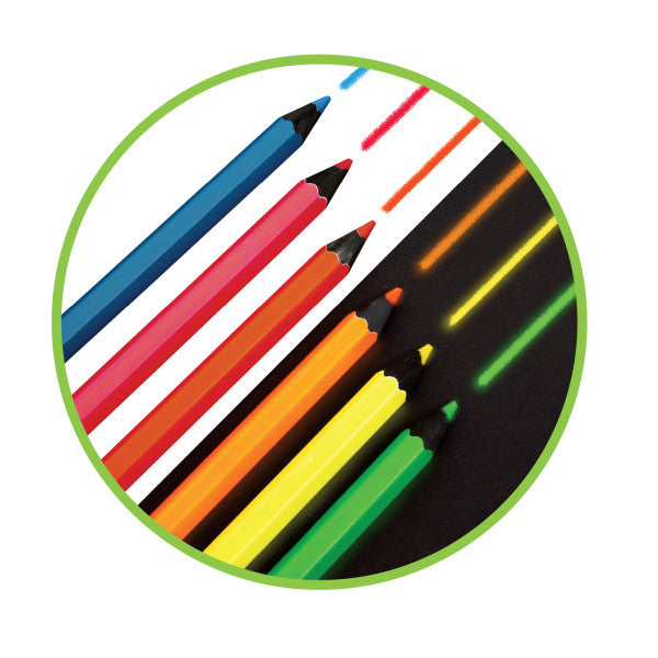 Neon Glow Jumbo Pencils Micador Dark Arts - Odd Nodd Art Supply