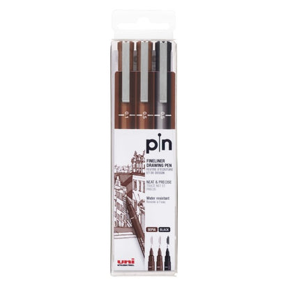 Sepia uni Pin Fineliner Sets - Odd Nodd Art Supply