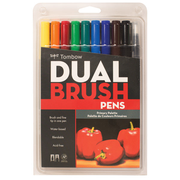 Tombow Dual Brush Pen Sets Primary - Odd Nodd Art Supply