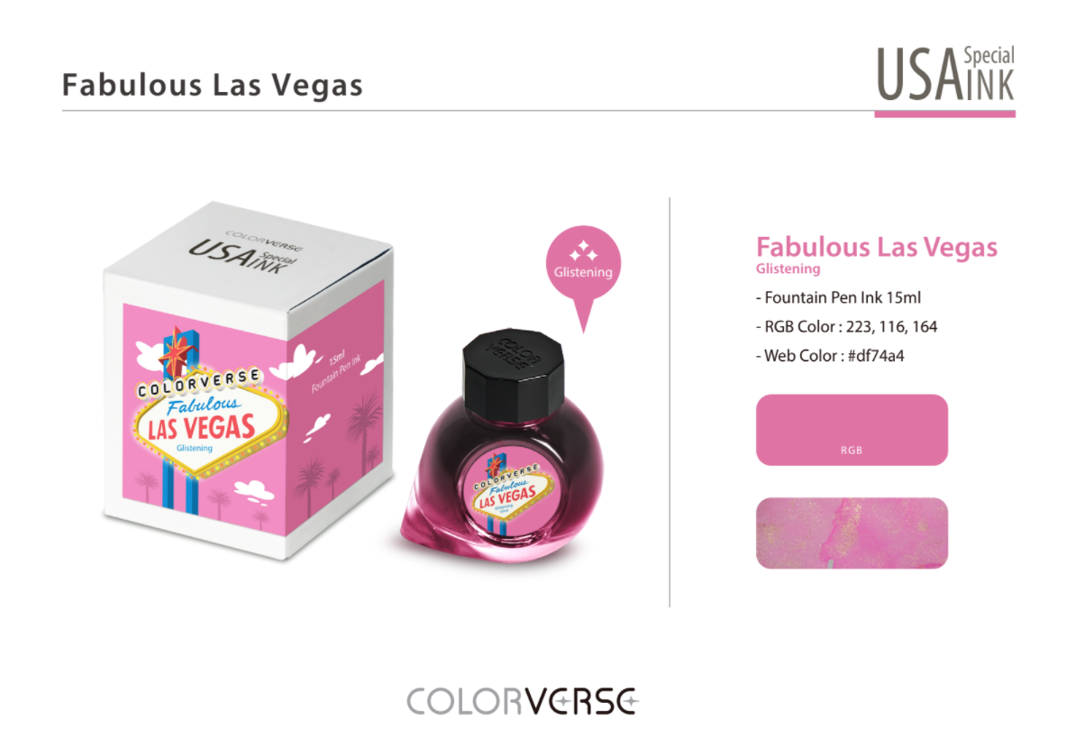 Colorverse USA Special Fountain Pen Ink - Odd Nodd Art Supply Fabulous Las Vegas