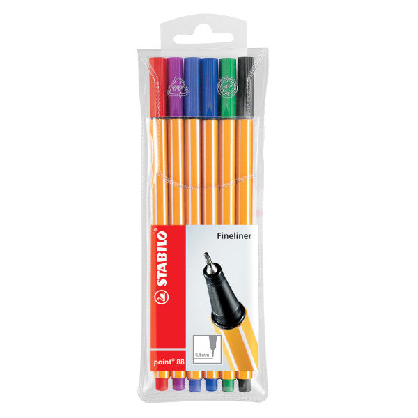 6 set Stabilo Point 88 Pen Sets - Odd Nodd Art Supply