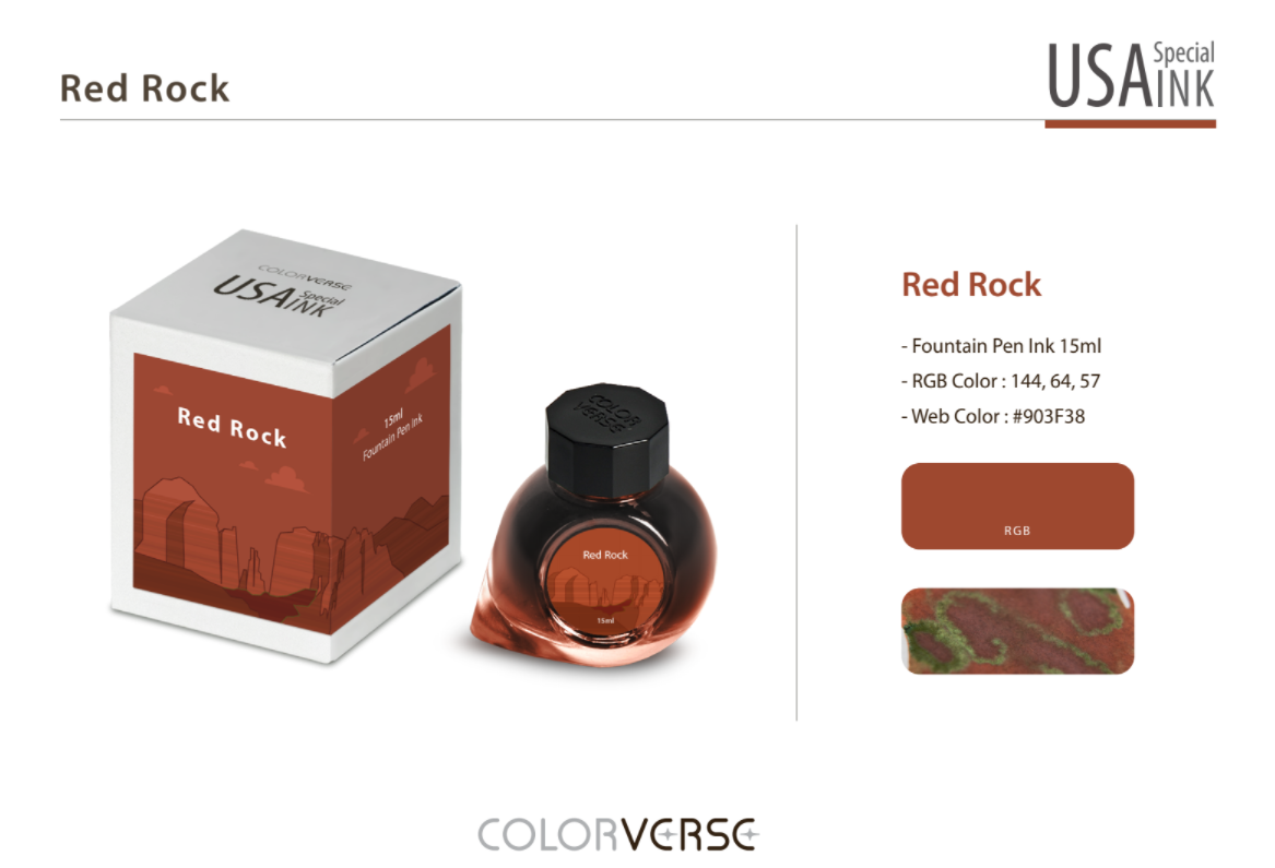 Colorverse USA Special Fountain Pen Ink - Odd Nodd Art Supply  Red Rock
