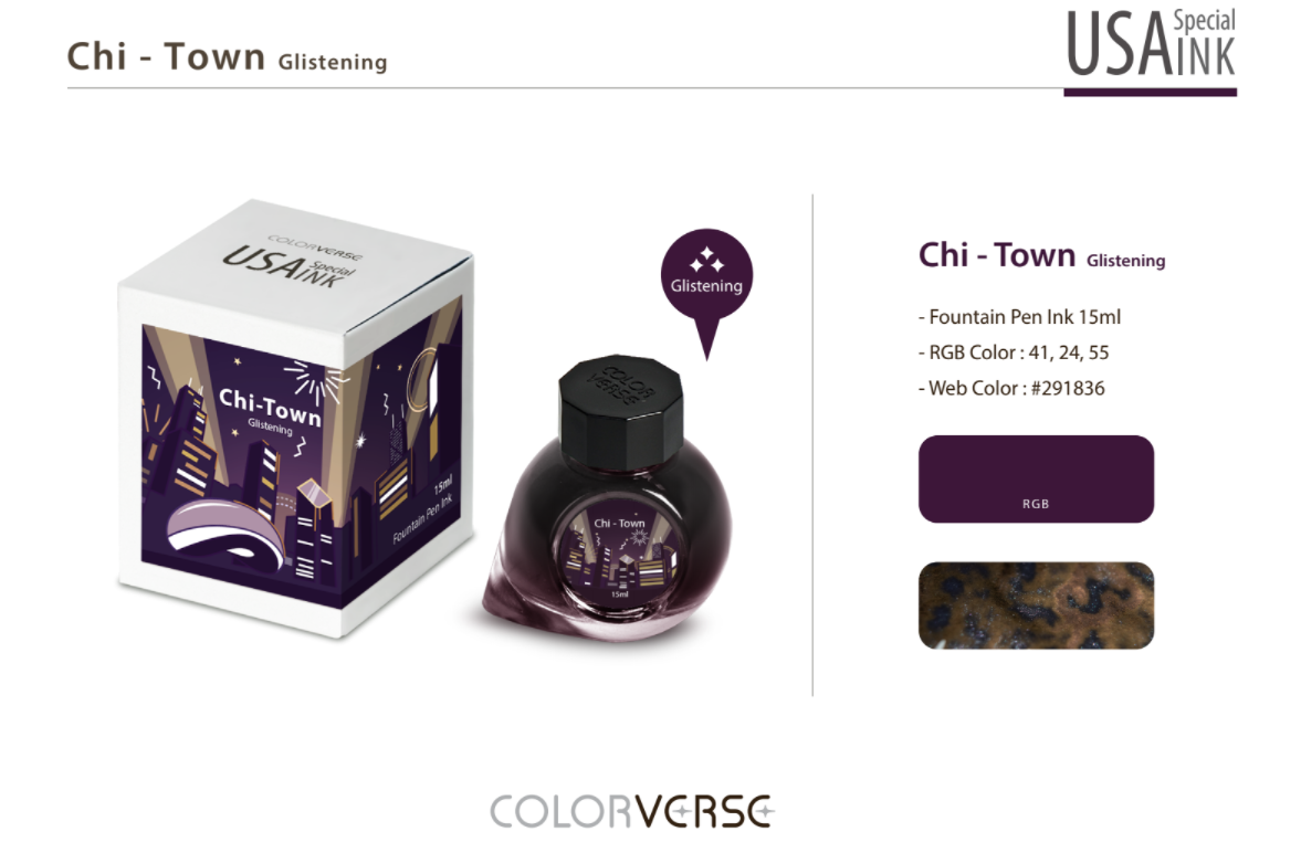 Colorverse USA Special Fountain Pen Ink - Odd Nodd Art Supply Chi Town