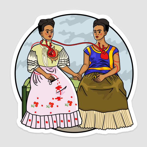 Frida Kahlo - Two Fridas Vinyl Art Stickers - Odd Nodd Art Supply