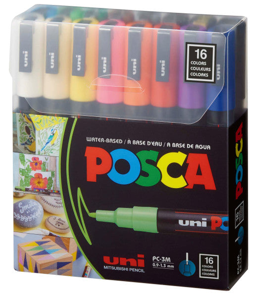 POSCA Acrylic Paint Marker Sets 16 Color 3M - Odd Nodd Art Supply