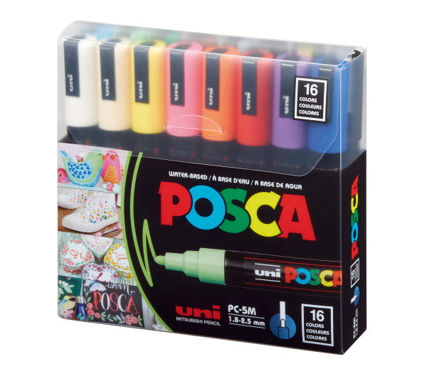 POSCA Acrylic Paint Marker Sets 16 Color 5M - Odd Nodd Art Supply