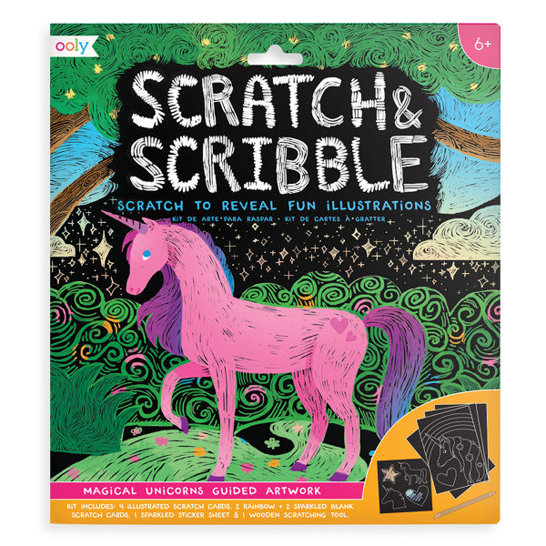 Magical Unicorns Scratch & Scribble Art Kits - Odd Nodd Art Supply